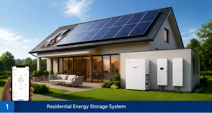 Residential energy storage system with solar battery for home energy independence