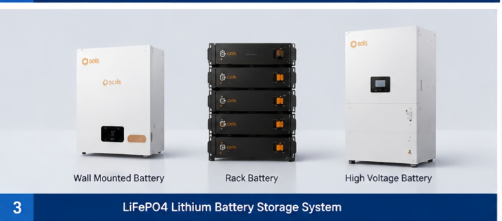 LiFePO4 lithium battery storage system for solar energy applications